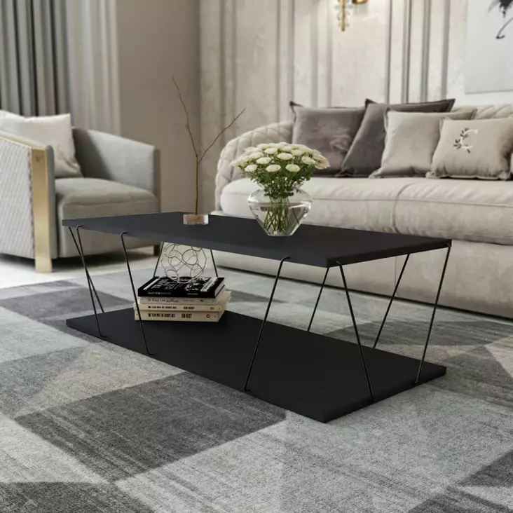 Sohvapöytä, antrasiitti, 120cm x 30cm x 50cm, kestävä, tyylikäs - Yksittäiskappaleet - 0283080137624 - 1