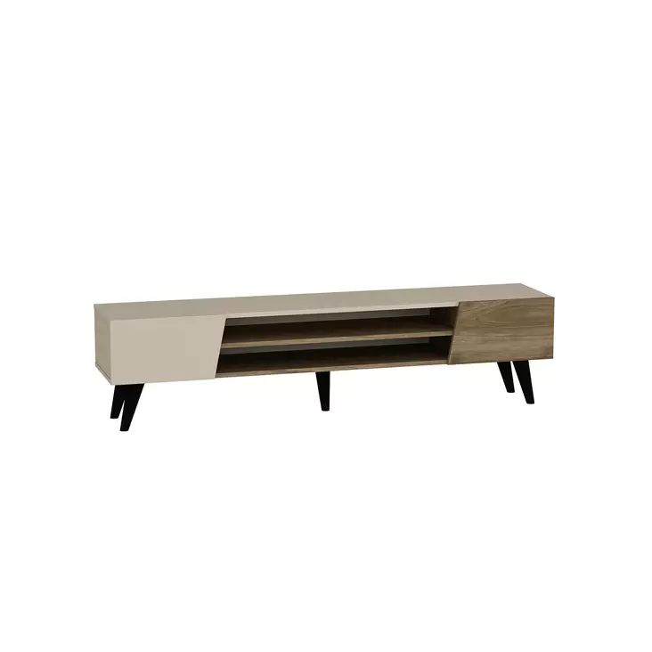 TV-taso, pähkinä beige, 180cm x 37cm x 45cm, kestävä, tilava - TV-tasot - 8684282596554 - 1