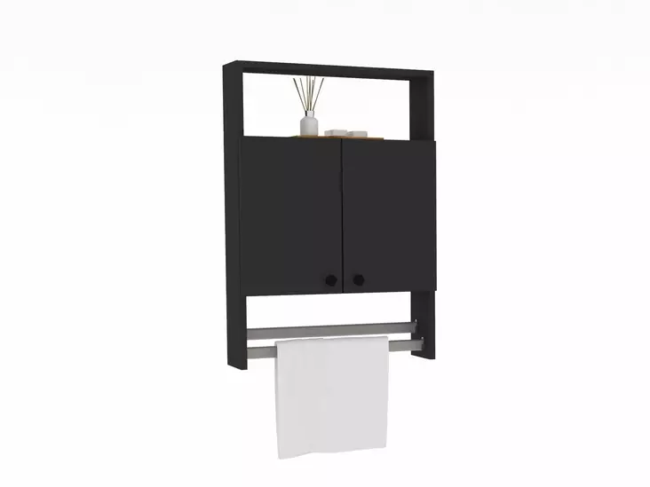 Tyylikäs ja Toiminnallinen Kylpyhuonekaappi Anthrasiitti 60x87x15 cm - 100% Melamiinipinnoitettu Lastulevy, Useita Hyllyjä - Kylpyhuonekalusteet - 8683342782814 - 1