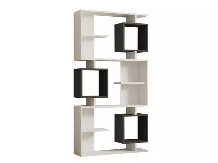 Valkoinen Anthracite Kirjahylly - 100% Melamiinipinnoitettu Lastulevy, 90x171,9x24,6 cm, Tyylikäs ja Kestävä Huonekalu - Kirjahyllyt - 8683743842674 - 1