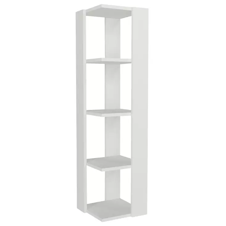 Valkoinen Kirjahylly - 100% Melamiinipinnoitettu Lastulevy, 18mm, 31,3x120x33,1cm, Useita Hyllyjä, Seinään Kiinnitettävä - Kirjahyllyt - 8681181995204 - 1