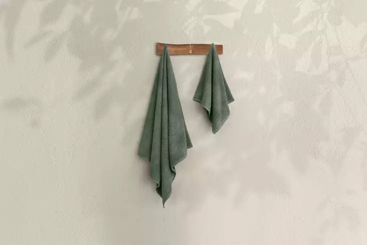 Vihreä 100% Puuvillainen Kylpypyyhesetti (2 kpl) - 350 gr/m², 50x90 cm & 90x150 cm, Konepestävä 40 °C:ssa - Pyyhkeet ja kylpytakit - 8683743314454 - 1
