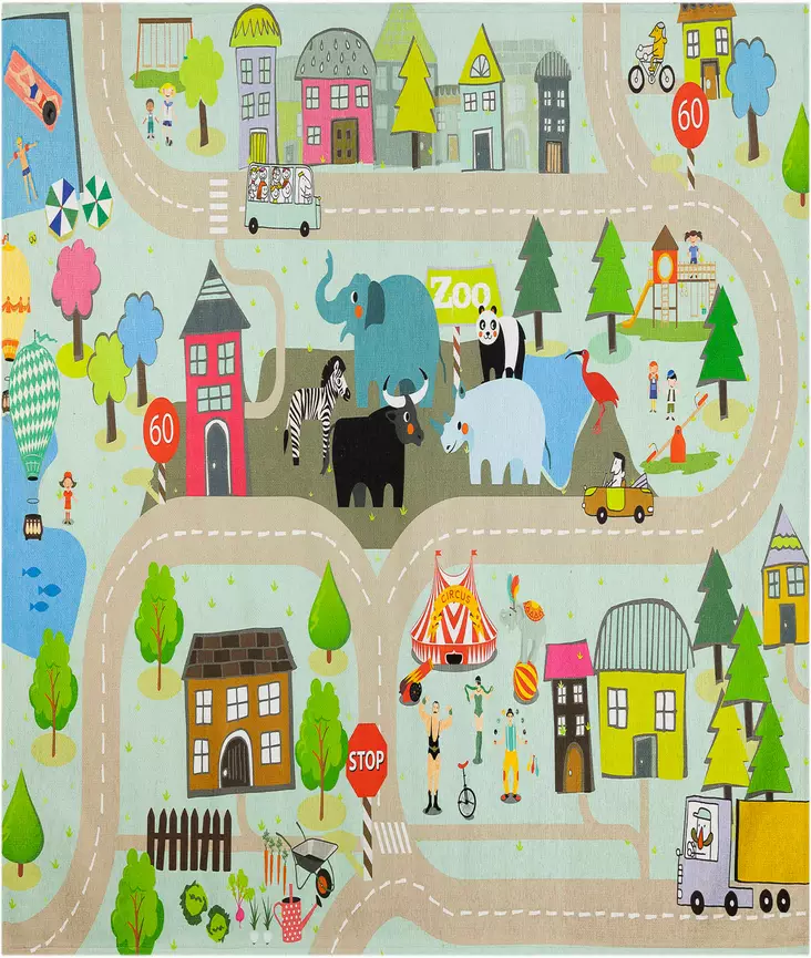 Ylellinen 80 x 120 cm Monivärinen Samettimatto - 100% Samettikangas, 8 mm Nukka, Liukumaton Alapuoli, Helppohoitoinen - Pienet matot ja käytävämatot - 8683342218894 - 1