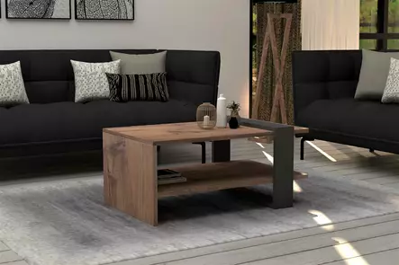 Sohvapöytä, tammi antrasiitti, 80 cm x 35 cm x 55 cm, kestävä, tilava, tyylikäs - Sohvapöydät - 8681875683325 - 1