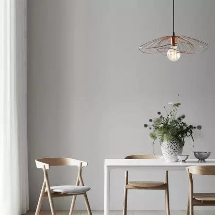 Kattokruunu, kupari, 50 cm halkaisija, 111 cm korkeus, kestävä - Katto- ja seinävalaisimet - 8681875790795 - 1