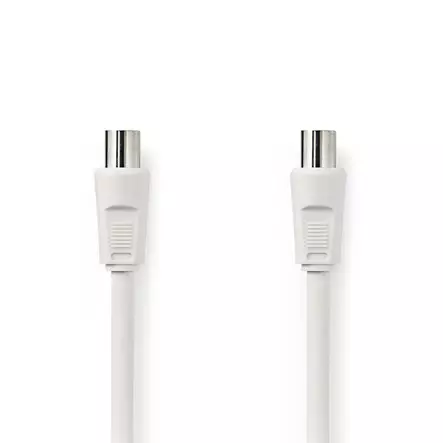 Koaksiaalikaapeli | IEC (Coax) Uros | IEC (Coax) Naaras | Niklattu | 90 dB | 75 Ohm | Tuplasuojattu | 2.00 m | Pyöreä | PVC | Valkoinen | Kirjekuori - Antennikaapelit - 5412810281855 - 1