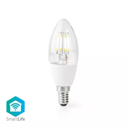 SmartLife LED Filamenttilamppu | E14 | 400 lm | 5 W | Lämmin Valkoinen | 2700 K | Lasi | Android / IOS | Kynttilä | 1 kpl - Valonlähteet - 5412810320455 - 1