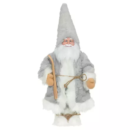 Joulupukki harmaa 60cm - Joulukoristeet ja -tekstiilit - 6410416369815 - 1