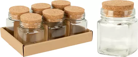 Lasinen säilytyspurkki korkkikannella 160 ml - Ruoan pakastus ja säilöntä - 8720573955775 - 1