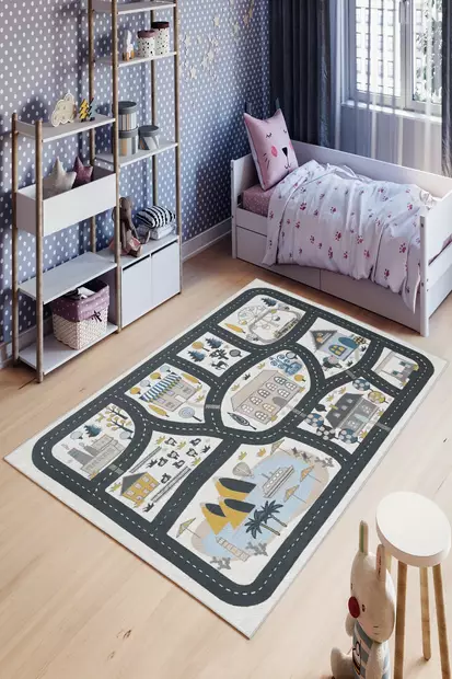 Monivärinen Matto 120x180 cm - Antibakteerinen, Konepestävä, Ekologinen, Liukumaton, 100% Polyesteri, Digitaalinen Painatus - Suuret ja keskikokoiset matot - 8683342890045 - 2