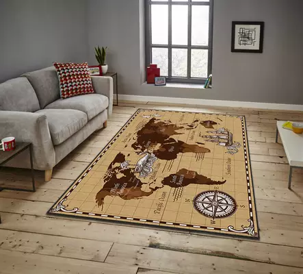 Monivärinen Matto 160x230 cm - 100% Polyesteri, Digitaalinen Painatus, Konepestävä, Liukumaton, Helppohoitoinen - Suuret ja keskikokoiset matot - 8683342180825 - 2