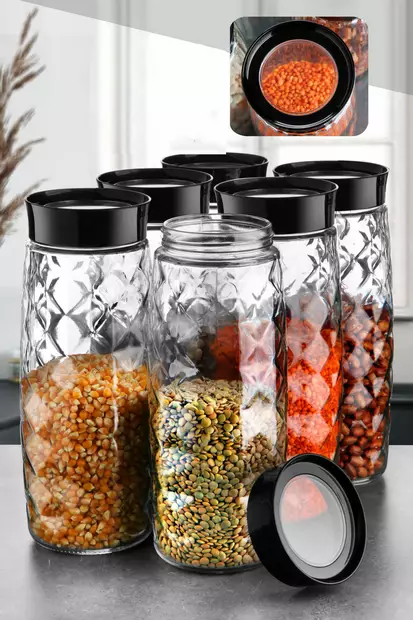 Purkkisetti (6 osaa), läpinäkyvä, 10 x 26 cm, kestävä, tyylikäs - Tarjoiluastiat - 8683342655705 - 2