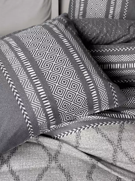 Ranforce parivuoteen pussilakanasetti, musta, 200 x 220 cm, pehmeä, kestävä - Lakanat ja tyynyliinat - 8684283402755 - 1