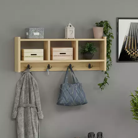 Safiirinsininen Seinähylly - 100% Melamiinipinnoitettu Lastulevy, 18mm, 75,6x35x22cm, Max 4kg, Monikäyttöinen - Hyllyt ja naulakot - 8683342169295 - 2