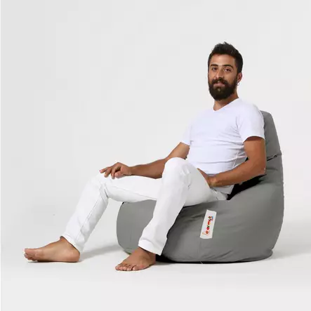 Säkkituoli ulkokäyttöön, savunharmaa, 80 cm leveä, vedenpitävä, kestävä - Sohvat - 8683743039425 - 2