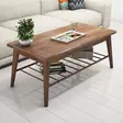 2-Tasoinen Monikäyttöinen sohvapöytä, 100% Mänty, Pähkinänvärinen, 110x47x55 cm, Lisäsäilytystila, Tyylikäs ja Kestävä - Sohvapöydät - 8681875458725 - 2