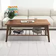 2-Tasoinen Monikäyttöinen sohvapöytä, 100% Mänty, Pähkinänvärinen, 110x47x55 cm, Lisäsäilytystila, Tyylikäs ja Kestävä - Sohvapöydät - 8681875458725 - 3