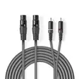 Balansoitu Audiojohto | 2x XLR 3-Pin naaras | 2x RCA uros | Niklattu | 1.50 m | Pyöreä | PVC | Tummanharmaa | Pahvikotelo - Audiokaapelit - 5412810295845 - 1