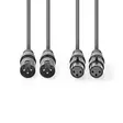 Balansoitu Audiojohto | 2x XLR 3-Pin uros | 2x XLR 3-Pin naaras | Niklattu | 3.00 m | Pyöreä | PVC | Tummanharmaa | Pahvikotelo - Audiokaapelit - 5412810295715 - 10