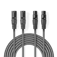 Balansoitu Audiojohto | 2x XLR 3-Pin uros | 2x XLR 3-Pin naaras | Niklattu | 3.00 m | Pyöreä | PVC | Tummanharmaa | Pahvikotelo - Audiokaapelit - 5412810295715 - 1