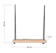 Käsintehty Seinä Hylly 100% Kuusipuuta, Pähkinänvärinen, 40x50x13 cm, Köysi 120 cm, Kantavuus 0,50 kg - Seinähyllyt - 8681875072525 - 3