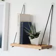 Käsintehty Seinä Hylly 100% Kuusipuuta, Pähkinänvärinen, 40x50x13 cm, Köysi 120 cm, Kantavuus 0,50 kg - Seinähyllyt - 8681875072525 - 1