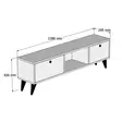 TV-taso, musta pähkinäpuu, 138 cm leveä, kestävä, tilava - TV-tasot - 8682870149915 - 5