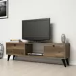 TV-taso, musta pähkinäpuu, 138 cm leveä, kestävä, tilava - TV-tasot - 8682870149915 - 2