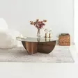 Sohvapöytä, 100% Karkaistu Lasi, Pähkinä, 90x90x30 cm, Melamiinipinnoitettu Runkolevy, Moderni ja Tyylikäs Design - Sohvapöydät - 8683342746885 - 2