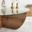 Sohvapöytä, 100% Karkaistu Lasi, Pähkinä, 90x90x30 cm, Melamiinipinnoitettu Runkolevy, Moderni ja Tyylikäs Design - Sohvapöydät - 8683342746885 - 6