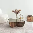 Sohvapöytä, 100% Karkaistu Lasi, Pähkinä, 90x90x30 cm, Melamiinipinnoitettu Runkolevy, Moderni ja Tyylikäs Design - Sohvapöydät - 8683342746885 - 1