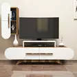 Moderni TV-taso, Pähkinä Valkoinen, 100% Melamiinipinnoitettu, 145x49,8x36,8 cm, Useita Hyllyjä, Helppo Asentaa - TV-tasot - 8681875184785 - 2
