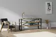 Teollinen sivupöytä, pähkinä, 100% melamiinipinnoitettu, metallirunko, 120x59x32 cm, kiinnitettävä seinään, lisäsäilytys - Sivu- ja apupöydät - 8681875317275 - 1