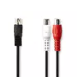 DIN Audiokaapeli | DIN 5-Pin uros | 2x RCA Naaras | Niklattu | 0.20 m | Pyöreä | PVC | Musta | Label - Audiokaapelit - 5412810419845 - 1
