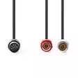 DIN Audiokaapeli | DIN 5-Pin uros | 2x RCA Naaras | Niklattu | 0.20 m | Pyöreä | PVC | Musta | Label - Audiokaapelit - 5412810419845 - 10