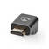 HDMI -sovitin | HDMI liitin / HDMI uros | HDMI Ulostulo | Kullattu | Kulma, 270 ° | Alumiini | Gun Metal Harmaa | 1 kpl | Laatikko kannella ja ikkunalla - Videoliittimet ja plugit - 5412810333585 - 8