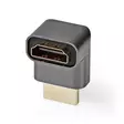 HDMI -sovitin | HDMI liitin / HDMI uros | HDMI Ulostulo | Kullattu | Kulma, 270 ° | Alumiini | Gun Metal Harmaa | 1 kpl | Laatikko kannella ja ikkunalla - Videoliittimet ja plugit - 5412810333585 - 1