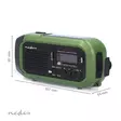 Hätäradio | Kannettava malli | DAB+ / FM | Käsiveivi / Paristokäyttöinen / Solar Powered / USB Virta | Herätyskellotoiminnan | Musta / Vihreä - Radiot ja MP3/4-soittimet - 5412810444175 - 55