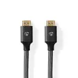 High Speed HDMI Kaapeli Ethernet | HDMI liitin | HDMI liitin | 4K@60Hz | ARC | 18 Gbps | 10.0 m | Pyöreä | Puuvilla | Gun Metal Harmaa | Laatikko kannella ja ikkunalla - HDMI-kaapelit - 5412810318865 - 1
