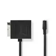 SCART-kaapeli | SCART Uros | SCART Naaras / 3.5 mm naaras | Niklattu | 480p | 0.20 m | Pyöreä | PVC | Musta | Laatikko - Nedis tuotteet - 5412810426775 - 30