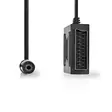 SCART-kaapeli | SCART Uros | SCART Naaras / 3.5 mm naaras | Niklattu | 480p | 0.20 m | Pyöreä | PVC | Musta | Laatikko - Nedis tuotteet - 5412810426775 - 10