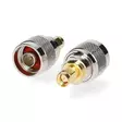 SMA-adapteri | SMA uros | N uros | Kullattu | 50 Ohm | Suora | PVC | Hopea / Kulta | 2 kpl | Laatikko - Nedis tuotteet - 5412810425655 - 1