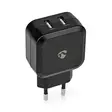 Seinälaturi | 24 W | 2x 2.4 A A | Lähtöliitäntöjen määrä: 2 | 2x USB-A | Kaapeli ei sisälly | Single Voltage Output | Musta - Verkkolaturit - 5412810267545 - 1
