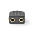 Stereoäänisovitin | 3.5 mm uros | 2x 3.5 mm naaras | Kullattu | Suora | ABS-Muovi | Musta | 10 kpl | Muovipussi - Audioadapterit - 5412810298785 - 15