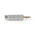 Stereoäänisovitin | 3.5 mm uros | 6.35 mm naaras | Kullattu | Suora | Alumiini / Sinkkiä | Kulta / Metalli | 1 kpl | Laatikko kannella ja ikkunalla - Audioadapterit - 5412810332915 - 25