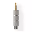 Stereoäänisovitin | 3.5 mm uros | 6.35 mm naaras | Kullattu | Suora | Alumiini / Sinkkiä | Kulta / Metalli | 1 kpl | Laatikko kannella ja ikkunalla - Audioadapterit - 5412810332915 - 1
