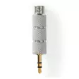 Stereoäänisovitin | 3.5 mm uros | 6.35 mm naaras | Kullattu | Suora | Alumiini / Sinkkiä | Kulta / Metalli | 1 kpl | Laatikko kannella ja ikkunalla - Audioadapterit - 5412810332915 - 31