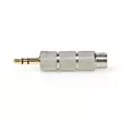 Stereoäänisovitin | 3.5 mm uros | 6.35 mm naaras | Kullattu | Suora | Alumiini / Sinkkiä | Kulta / Metalli | 1 kpl | Laatikko kannella ja ikkunalla - Audioadapterit - 5412810332915 - 15