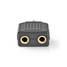 Stereoäänisovitin | 3.5 mm uros | 2x 3.5 mm naaras | Kullattu | Suora | ABS-Muovi | Musta | 10 kpl | Muovipussi - Audioadapterit - 5412810298785 - 2