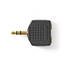 Stereoäänisovitin | 3.5 mm uros | 2x 3.5 mm naaras | Kullattu | Suora | ABS-Muovi | Musta | 10 kpl | Muovipussi - Audioadapterit - 5412810298785 - 3